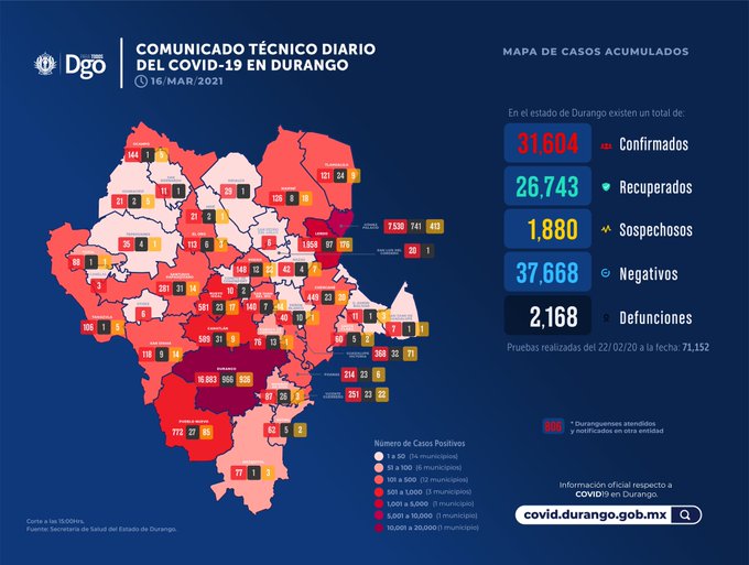 Mapa covid Durango